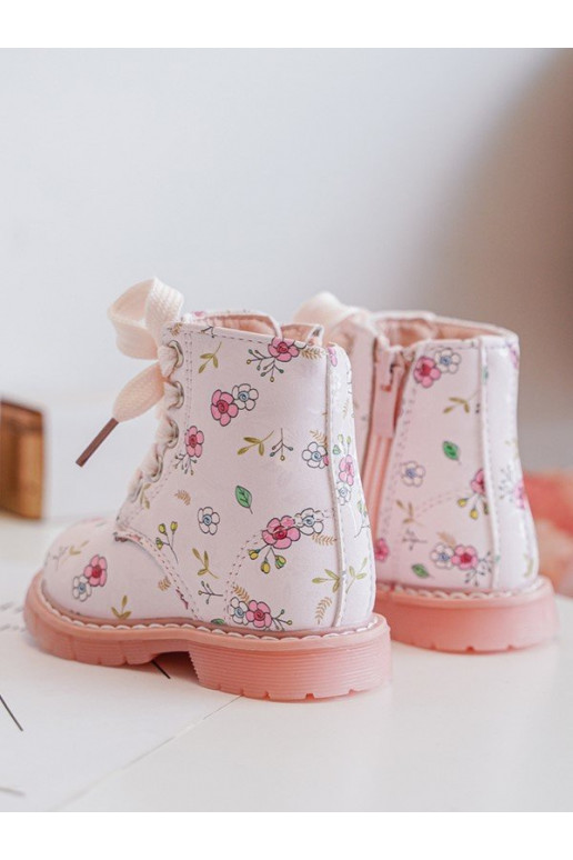 botas infantis aquecidas com zíper cor rosa Dolida