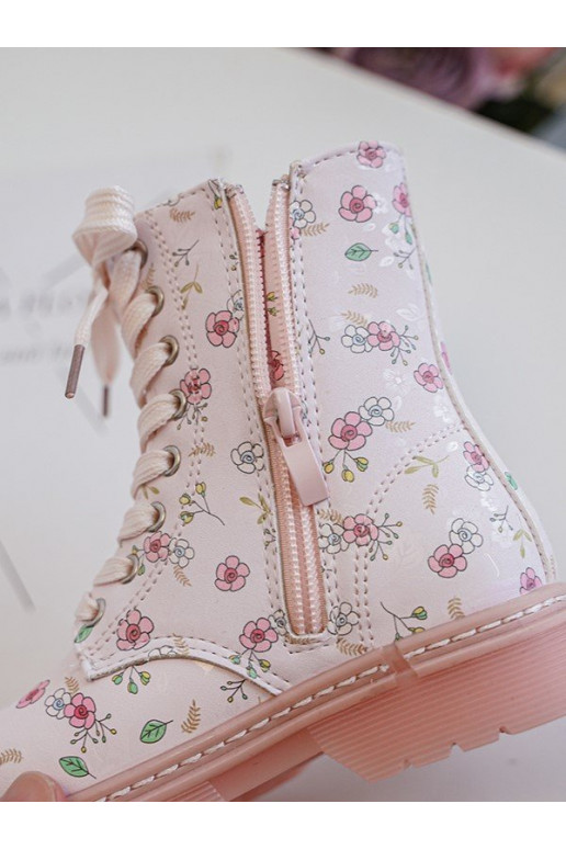 botas infantis aquecidas com zíper cor rosa Dolida