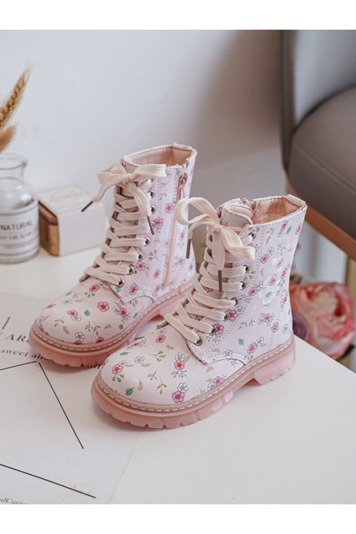botas infantis aquecidas com zíper cor rosa Dolida