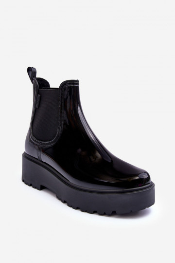 com efeito verniz Sapatos de borracha Botas com plataforma Big Star MM274395 cor preta