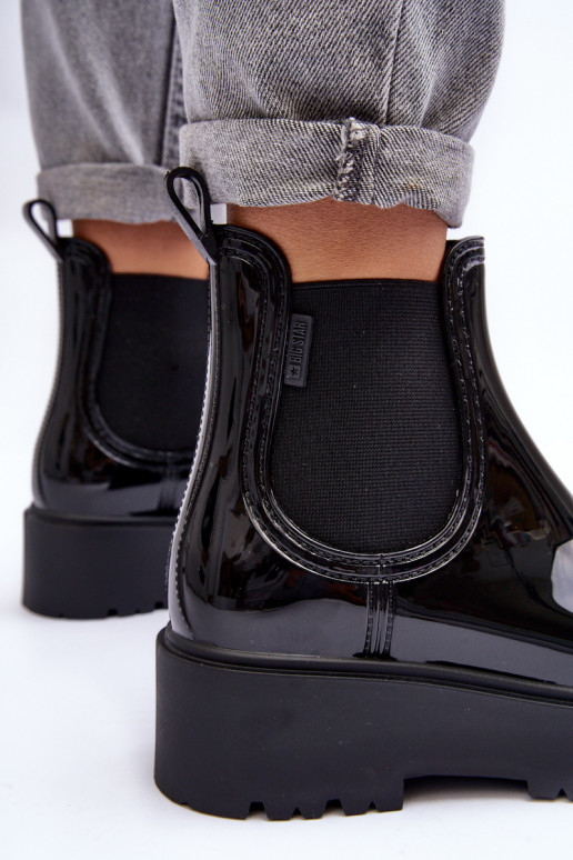 com efeito verniz Sapatos de borracha Botas com plataforma Big Star MM274395 cor preta