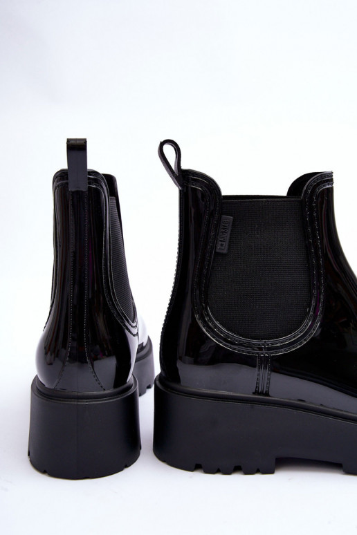 com efeito verniz Sapatos de borracha Botas com plataforma Big Star MM274395 cor preta