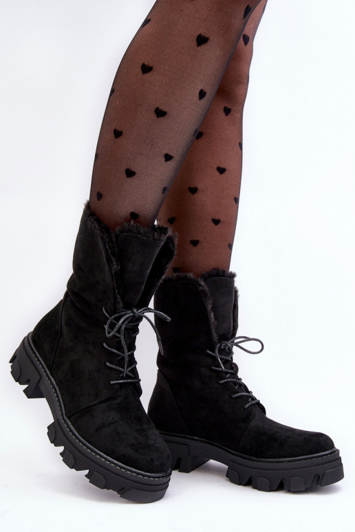 Botas Frendo com cadarço e aquecimento na cor preta