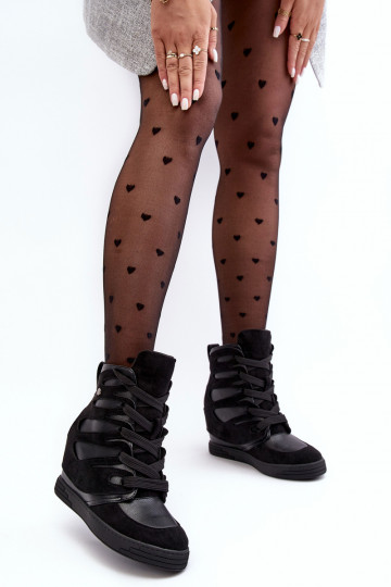 Botas com atacadores na cor preta Amria 2