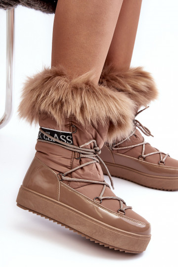 botas de neve com atacadores bege Santero