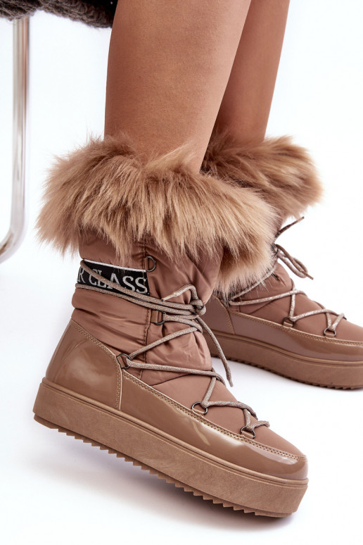 botas de neve com atacadores bege Santero