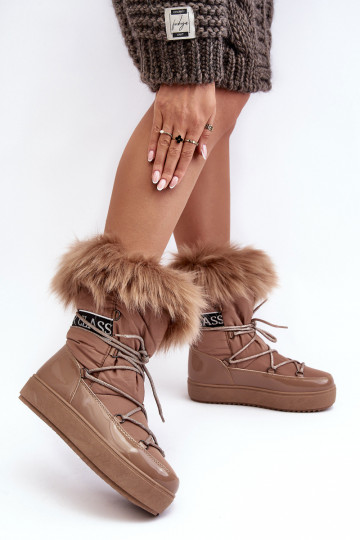 botas de neve com atacadores bege Santero 2