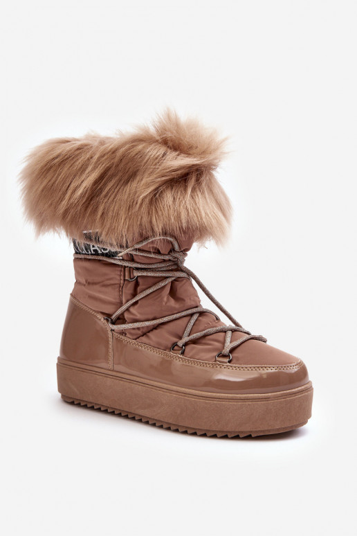 botas de neve com atacadores bege Santero