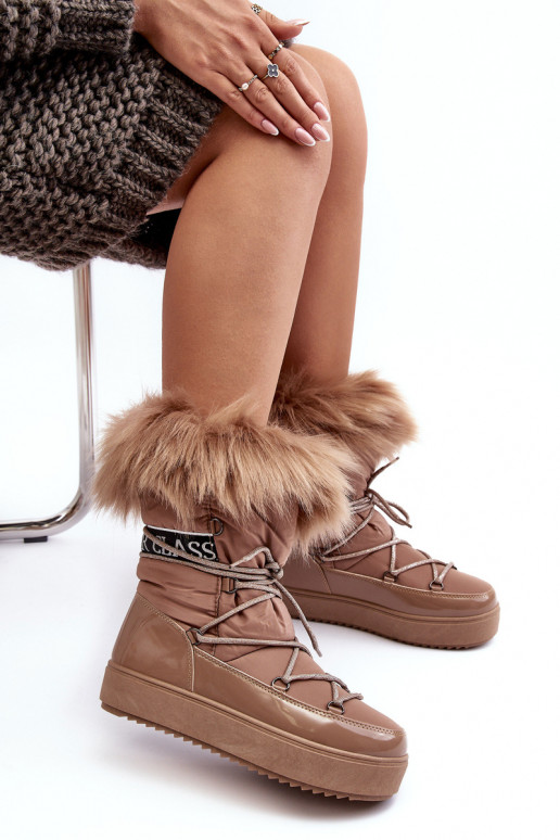 botas de neve com atacadores bege Santero