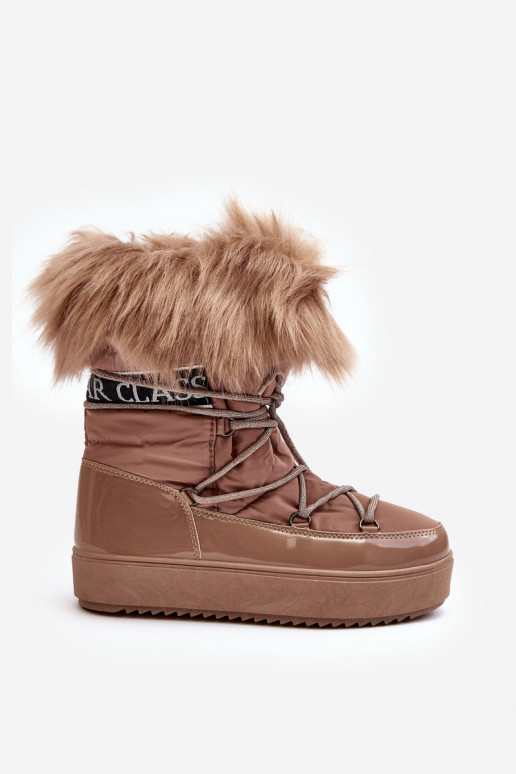 botas de neve com atacadores bege Santero