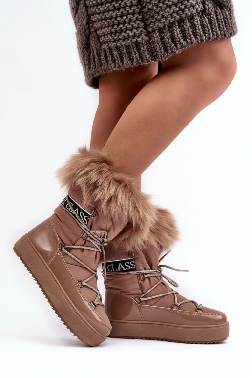 botas de neve com atacadores bege Santero