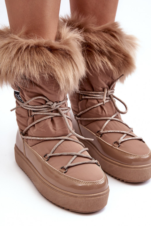 botas de neve com atacadores bege Santero
