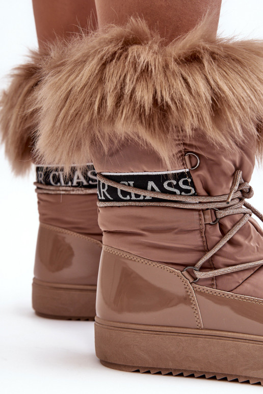 botas de neve com atacadores bege Santero