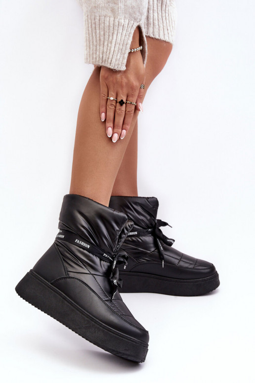 botas de neve Wiązaniem cor preta Siracna botas de neve Wiązaniem cor preta Siracna