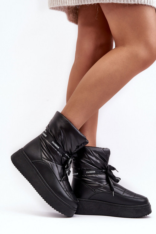 botas de neve Wiązaniem cor preta Siracna botas de neve Wiązaniem cor preta Siracna