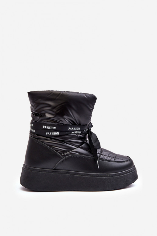 botas de neve Wiązaniem cor preta Siracna botas de neve Wiązaniem cor preta Siracna