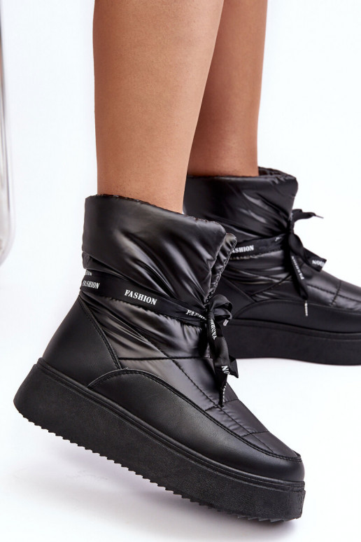 botas de neve Wiązaniem cor preta Siracna botas de neve Wiązaniem cor preta Siracna