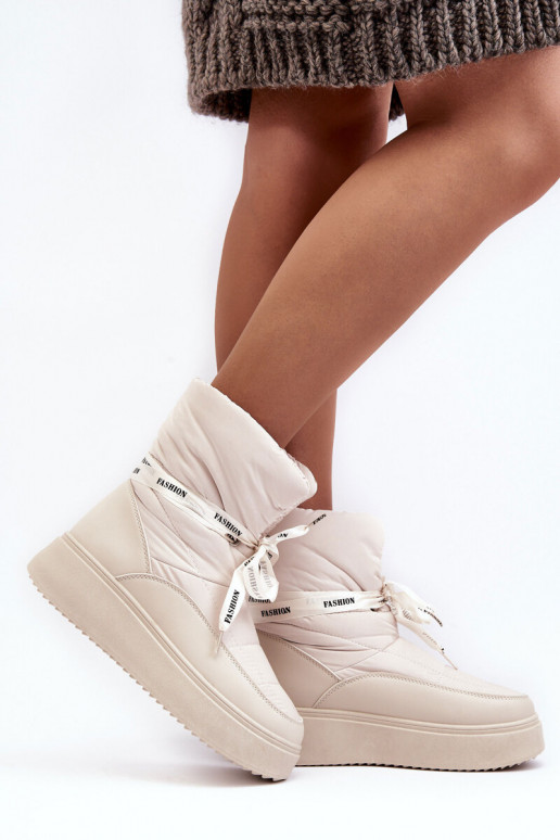 botas de neve Wiązaniem marfim Siracna botas de neve Wiązaniem marfim Siracna