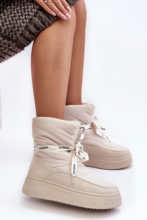 botas de neve Wiązaniem marfim Siracna botas de neve Wiązaniem marfim Siracna