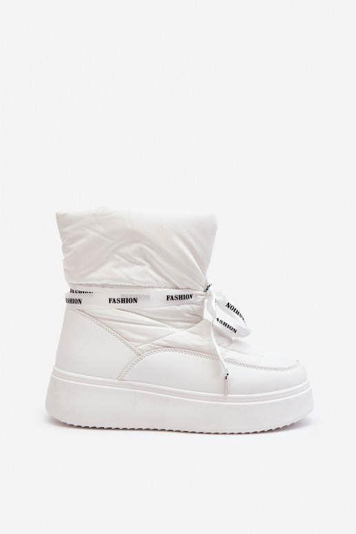 botas de neve Wiązaniem cor branca Siracna botas de neve Wiązaniem cor branca Siracna