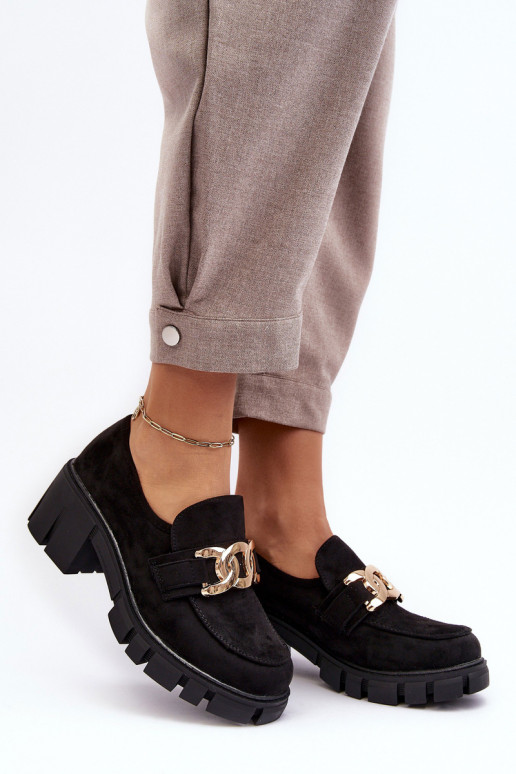 sapatos de camurça com enfeites em Rullenes pretos sapatos de camurça com enfeites em Rullenes pretos