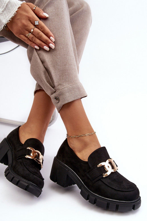 sapatos de camurça com enfeites em Rullenes pretos sapatos de camurça com enfeites em Rullenes pretos