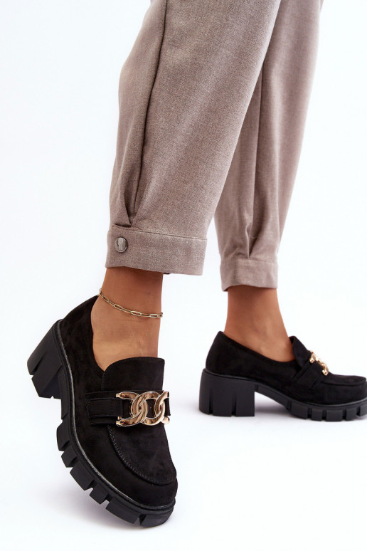 sapatos de camurça com enfeites em Rullenes pretos sapatos de camurça com enfeites em Rullenes pretos