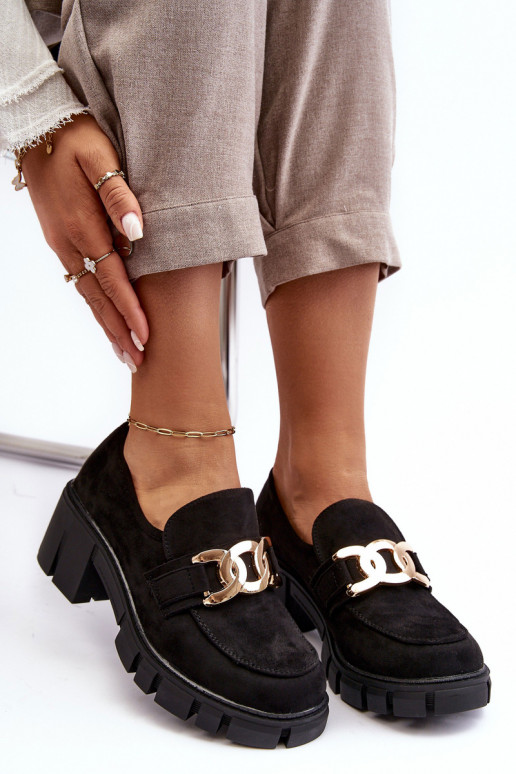 sapatos de camurça com enfeites em Rullenes pretos sapatos de camurça com enfeites em Rullenes pretos