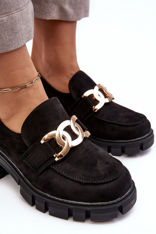 sapatos de camurça com enfeites em Rullenes pretos sapatos de camurça com enfeites em Rullenes pretos