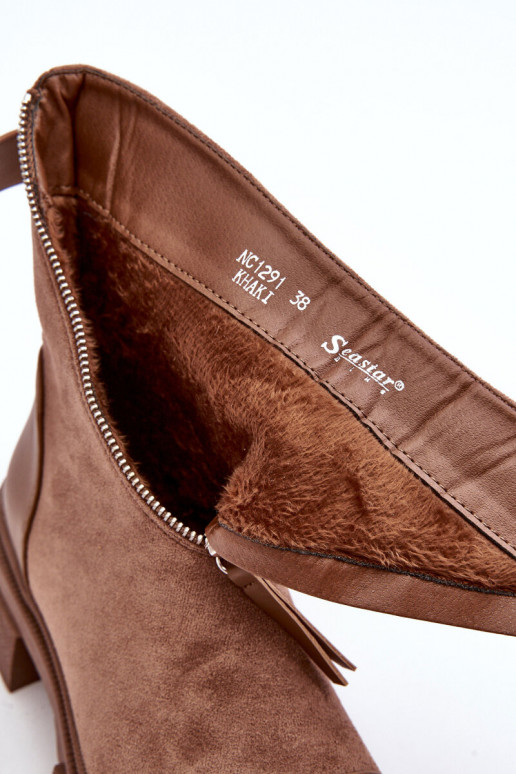 Botas de camurça com zíper bege Kandell Botas de camurça com zíper bege Kandell