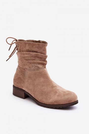 Botas femininas de camurça bege Keresa