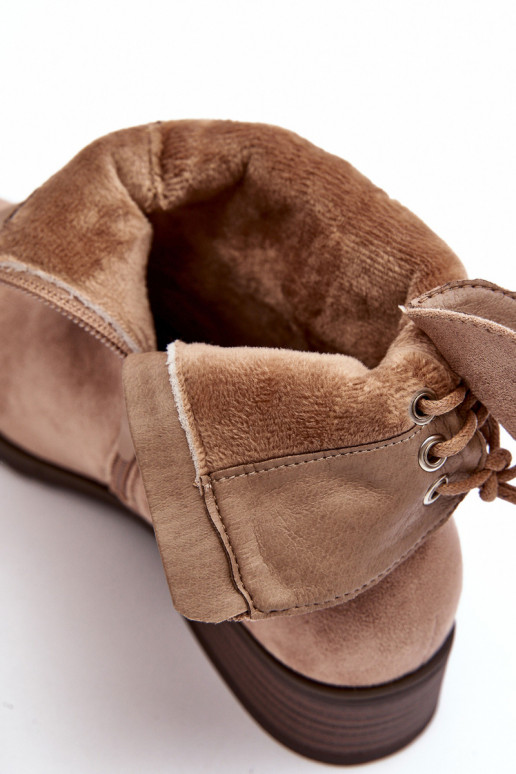 Botas femininas de camurça bege Keresa Botas femininas de camurça bege Keresa