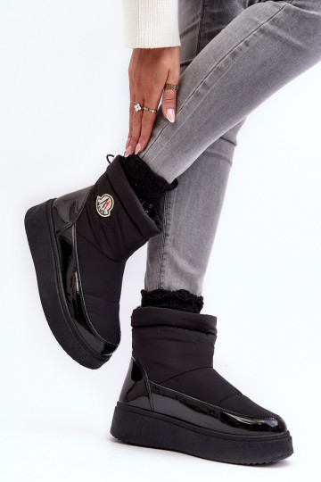Botas de neve com plataforma na cor preta Gattea 2