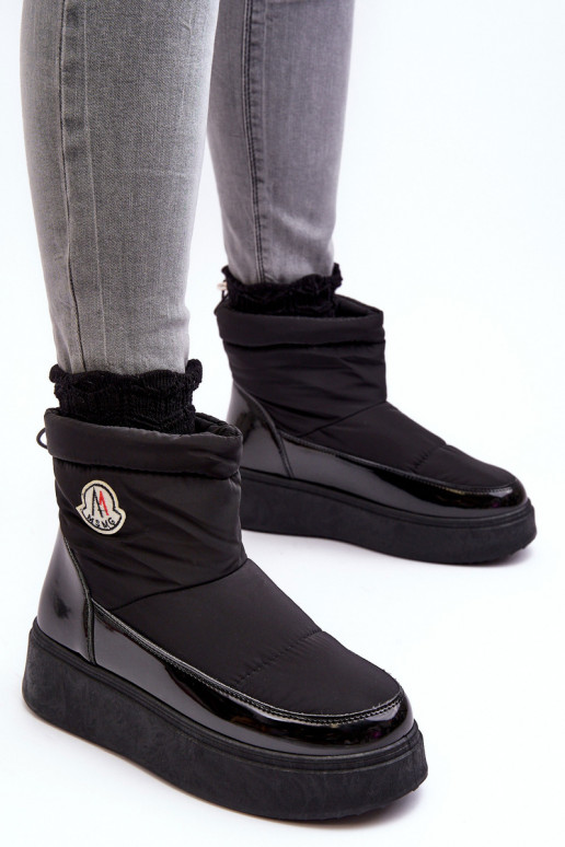 Botas de neve com plataforma na cor preta Gattea