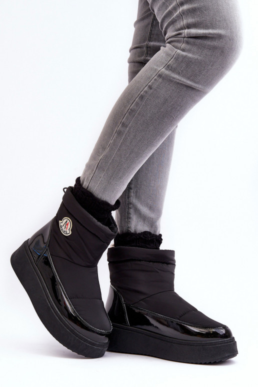 Botas de neve com plataforma na cor preta Gattea