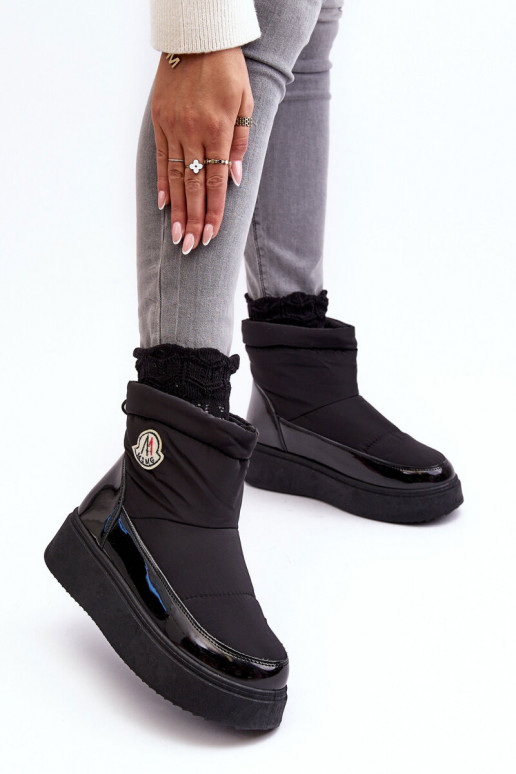 Botas de neve com plataforma na cor preta Gattea
