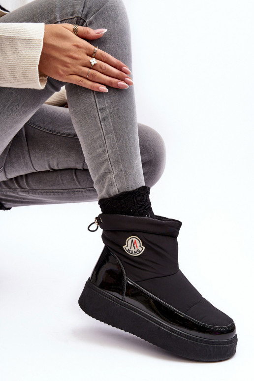 Botas de neve com plataforma na cor preta Gattea