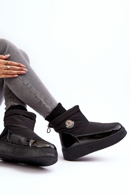 Botas de neve com plataforma na cor preta Gattea