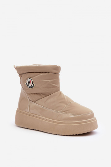 Botas de neve com plataforma bege Gattea de modelo durável 2
