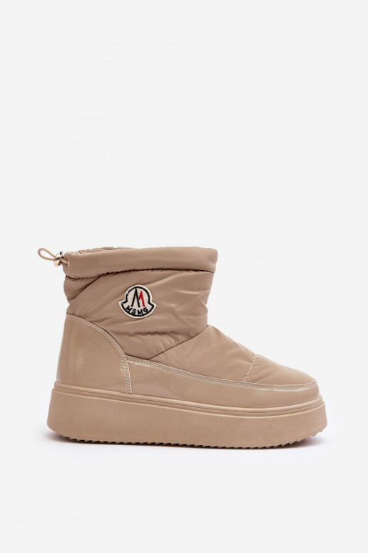 Botas de neve com plataforma bege Gattea de modelo durável
