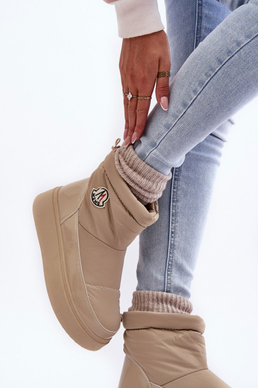 Botas de neve com plataforma bege Gattea de modelo durável