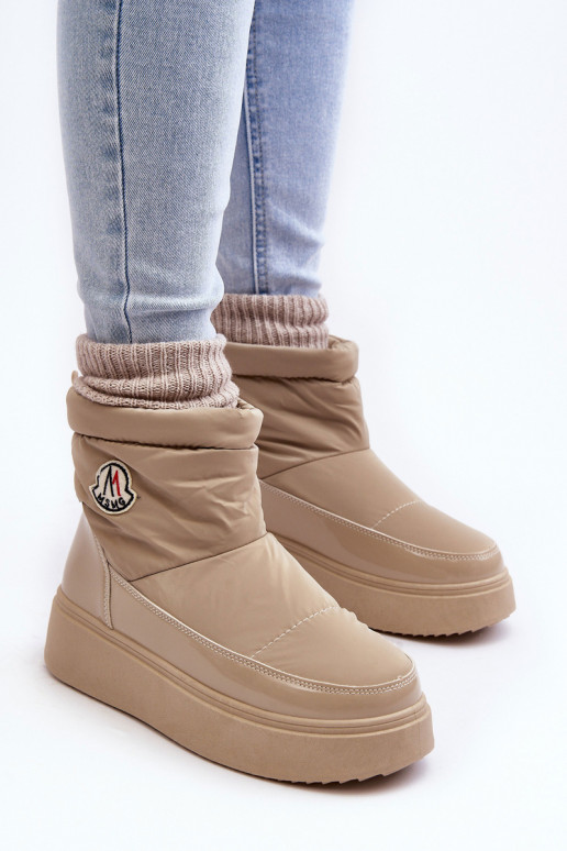Botas de neve com plataforma bege Gattea de modelo durável