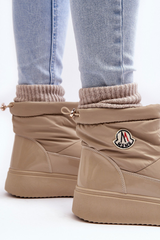 Botas de neve com plataforma bege Gattea de modelo durável