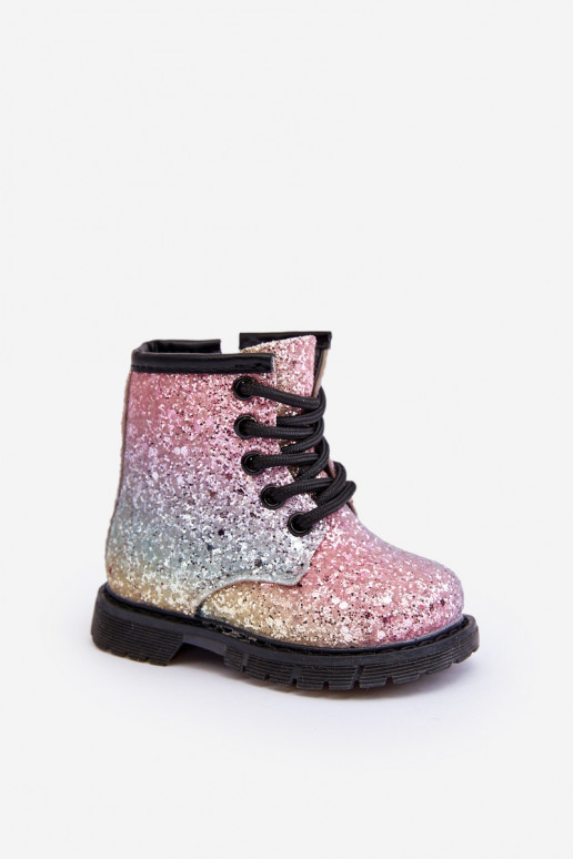 Botas infantis com brilho aquecidas com zíper em várias cores Saussa