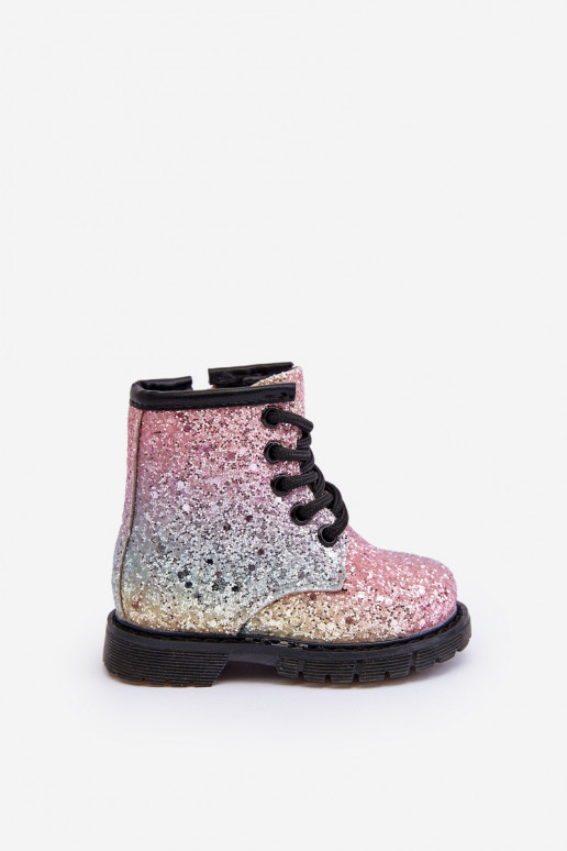 Botas infantis com brilho aquecidas com zíper em várias cores Saussa