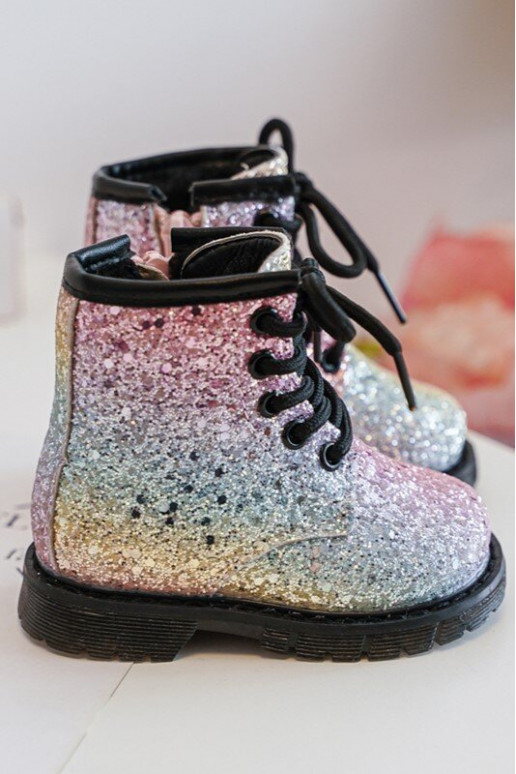 Botas infantis com brilho aquecidas com zíper em várias cores Saussa