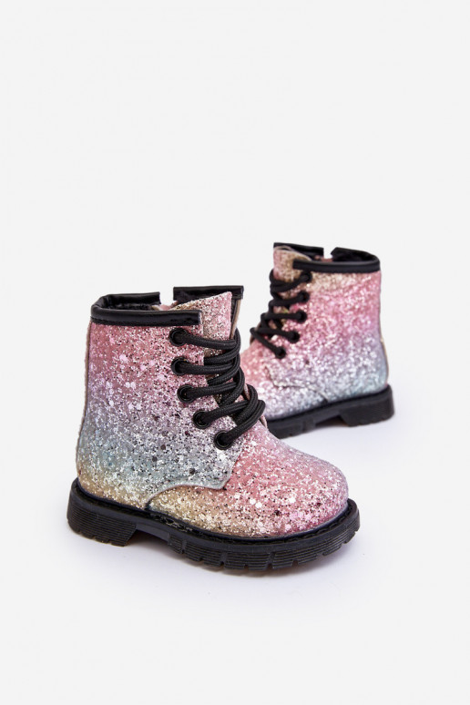 Botas infantis com brilho aquecidas com zíper em várias cores Saussa