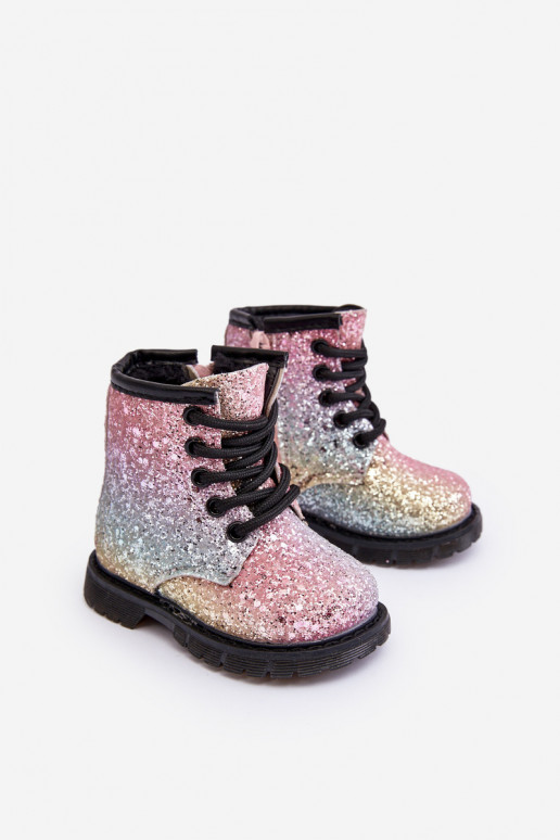 Botas infantis com brilho aquecidas com zíper em várias cores Saussa