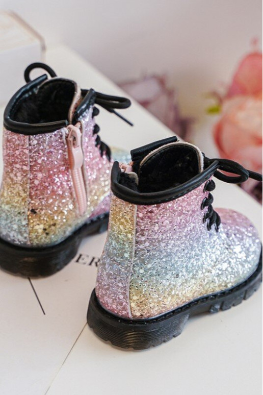 Botas infantis com brilho aquecidas com zíper em várias cores Saussa