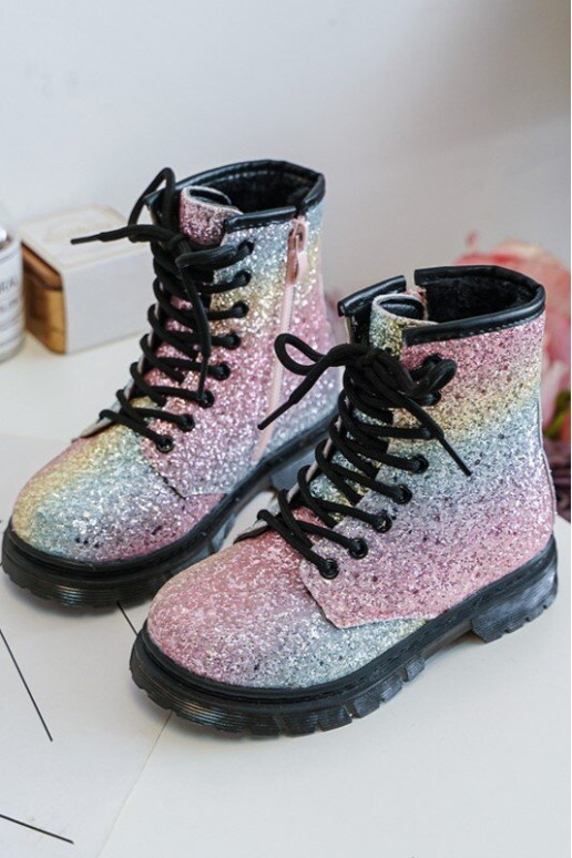 Botas infantis com brilho aquecidas com zíper em várias cores Saussa